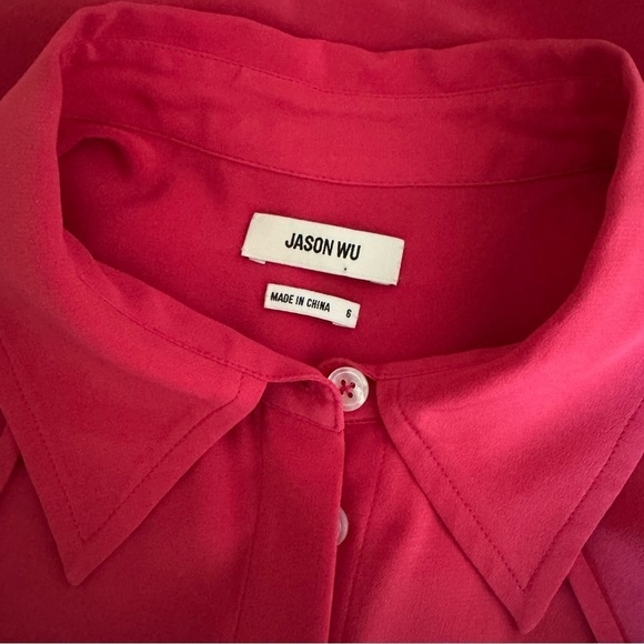 Jason Wu Silk Tie Cuff Button Down Shirt - Picture 6 of 9